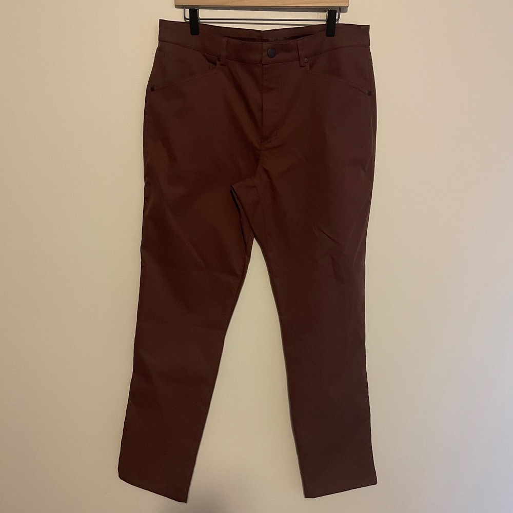 Myles Tours pants 35x32 burgundy‎ golf commute active office performance career